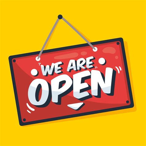 We Are Open Concept Of Sign Free Vector