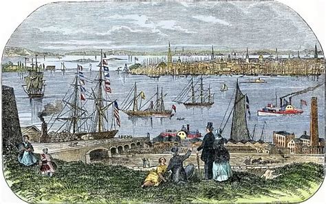 New York Harbor 1850s Print 5884195 Framed Photos Cards
