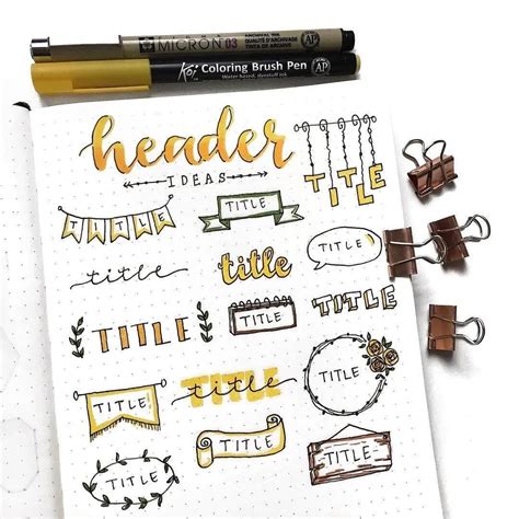 Bullet Journal Header Ideas And Doodle Banners Anjahome