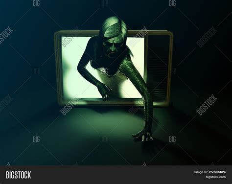 Creepy Girl Coming Out Image And Photo Free Trial Bigstock