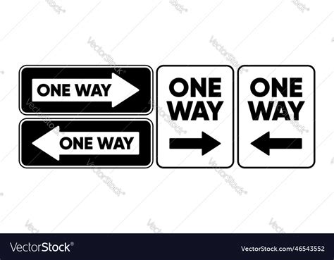 One Way Street Sign Arrow And Wording One Way Vector Image