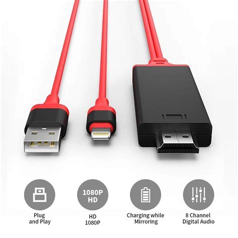 Lightning to HDMI Cable - Connect iPhone to TV/Projector - Serg-Tech