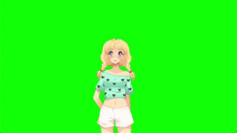 Anime Girl Green Screen