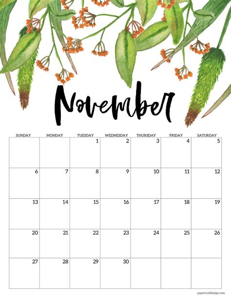 Free Printable 2022 Floral Calendar Paper Trail Design