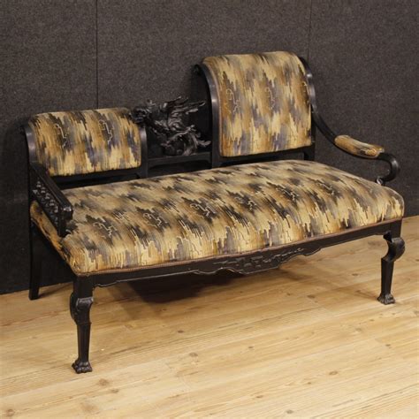 Homcom klappbarer schlafsessel schlafsofa klappmatratze faltmatratze gästebett klappbett bett modell 4. Italienisches Sofa Jugendstil aus Holz und Samt