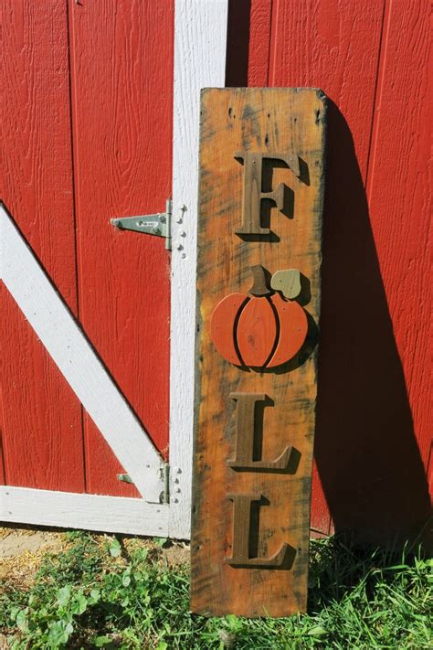 Fall Sign Pumpkin Sign Reclaimed Wood Fall Decor Porch