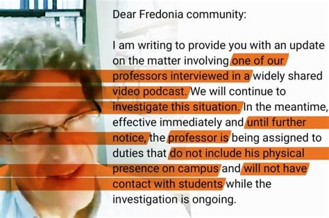 Suny Fredonia Fights To Keep Professor Off Campus