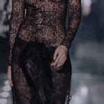 Gigi Hadid Runway Nipples See Though Lace Tom Ford