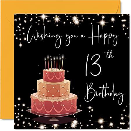 Amazon Com CENTRAL Th Birthday Card For Babes Girls Happy Birthday Card Thirteen Year