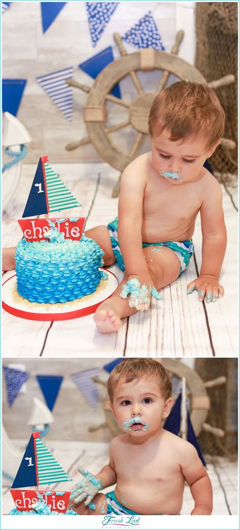 Nautical Cake Smash Charlies 1st Birthday