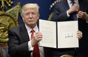 Image result for trump signs executive order