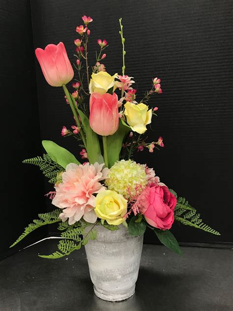 Little Bigger Tulip Easter Arrangement By Andrea Flower Arrangements