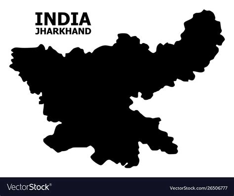 Flat Map Jharkhand State With Caption Royalty Free Vector