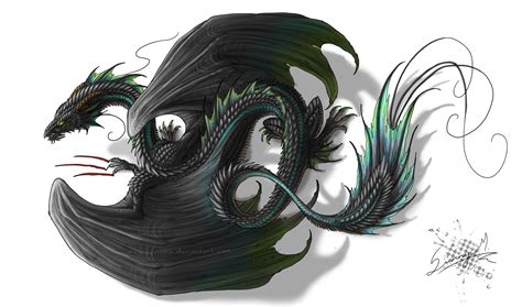 Black Dragon Tattoo by Sunima on DeviantArt png image