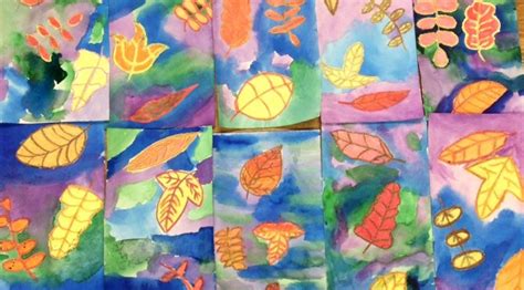 Fall Leaves Watercolor Wax Resist Art Teacher In La