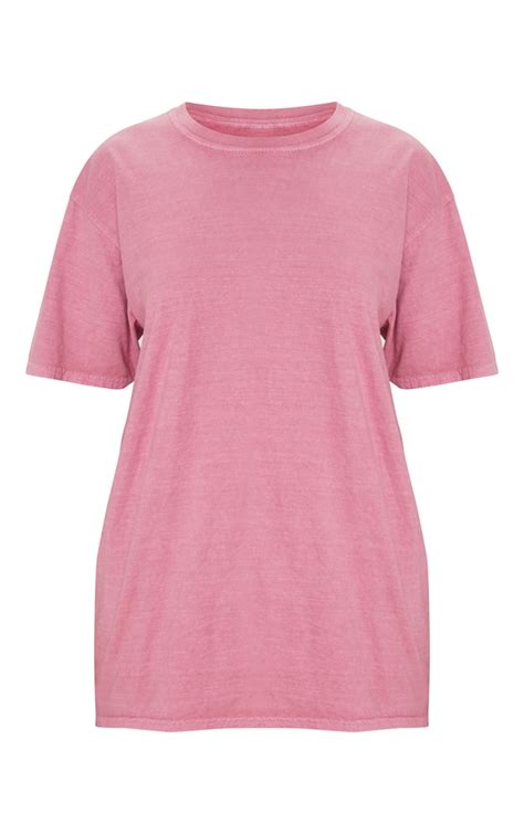 Dusty Pink Washed T Shirt Tops Prettylittlething