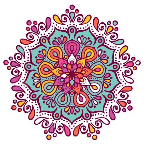 Colorful Mandala With Floral Shapes Vector Free Download