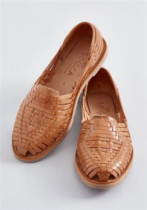 Woven Wanderer Leather Flat Leather Flats Casual Shoes Women Casual
