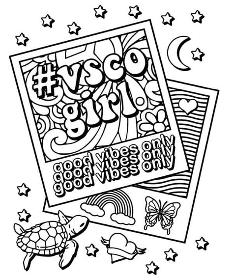 Vsco Girl Aesthetics Coloring Page Free Printable Coloring Pages For Kids