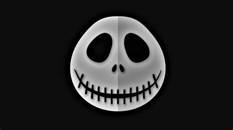 Download Black Minimalist Jack Skellington Wallpaper