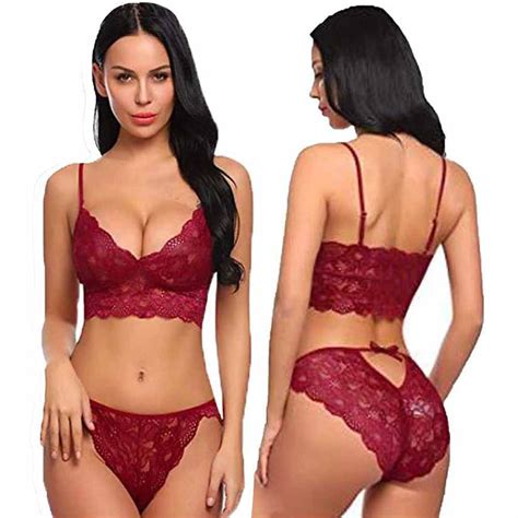 Full Lacy Red Sexy Bra Set For Womens Lingerie Site