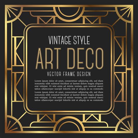 Vintage Frame Art Deco Style Vector Illustration 558393 Vector Art At