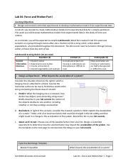 FS20 Lab 04 Force And Motion Part I Docx Lab 04 Force And Motion