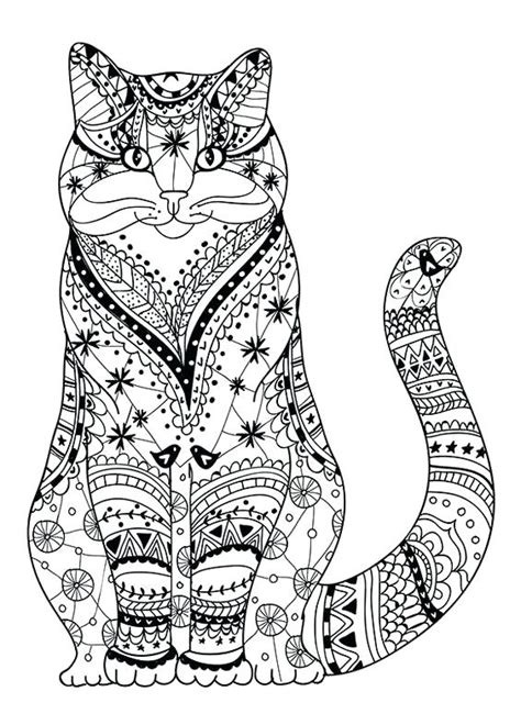 Detailed Cat Coloring Pages For Adults Sketch Coloring Page