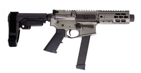 Buy 9mm Ar 15 Pistol With Tungsten Cerakote Finish And Sba3 Tactical