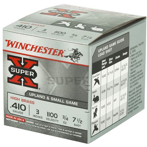 Winchester Ammunition Super X 410 Gauge 3 75 075 Oz Shotshell 25