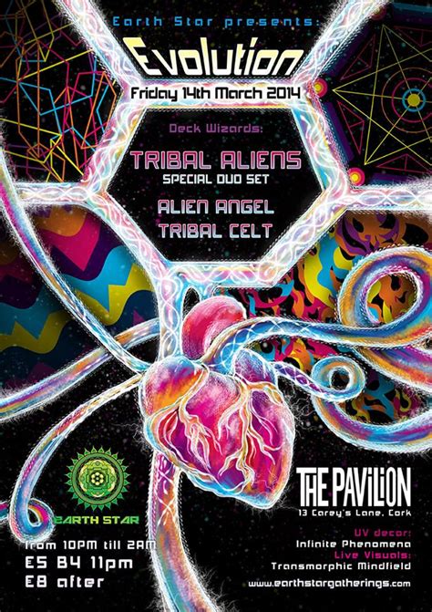 Evolution psychedelic trance party flyer design - Andrei Verner