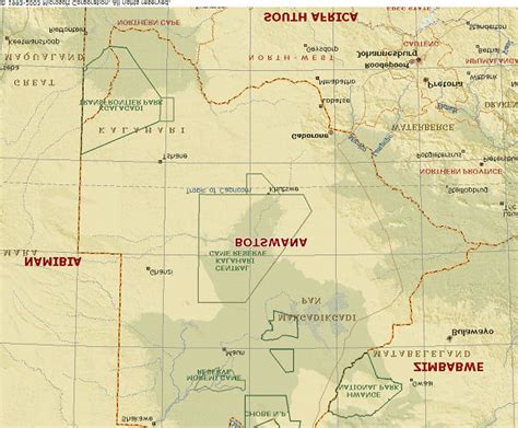 Map Of Botswana And The Kalahari Desert Area Study Sites Are Marked By