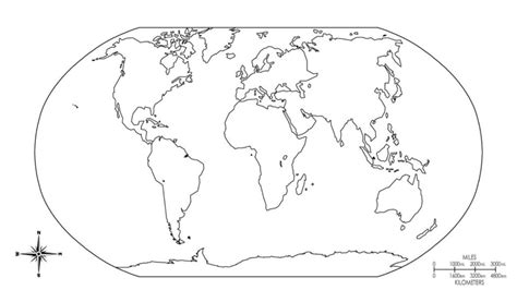 Mapamundi con división política sin nombres Descargar e imprimir Mapas