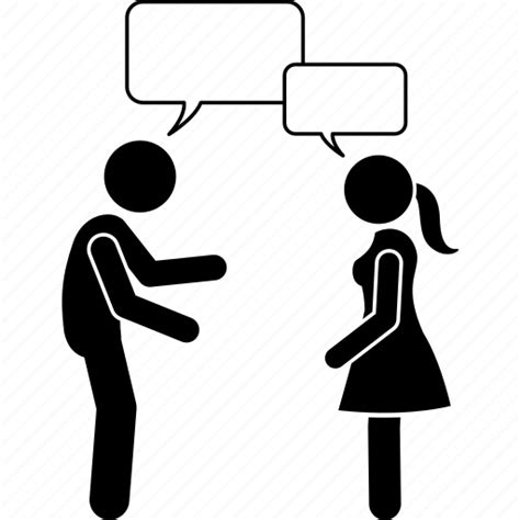 Approach Conversation Female Male Man Talking Woman Icon