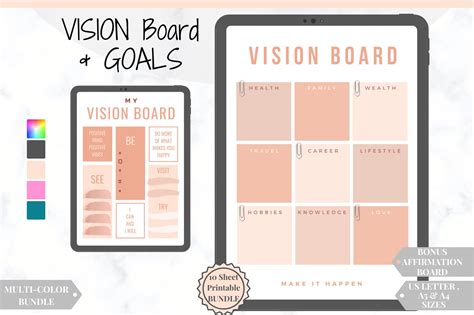 Vision Board Printable Kit 2021 Creative Market