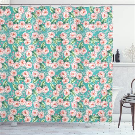 Peony Shower Curtain Romantic Tender Nosegay Of Peony Flowers Designed