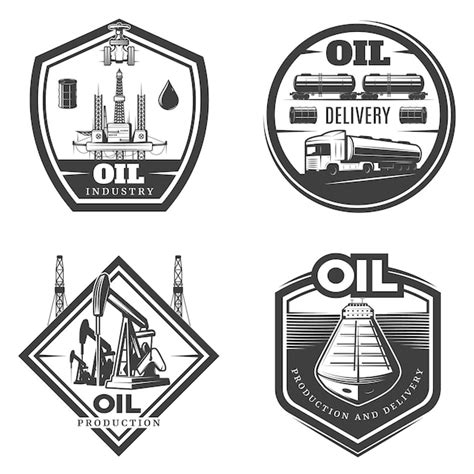 Free Vector Vintage Petroleum Industry Logo