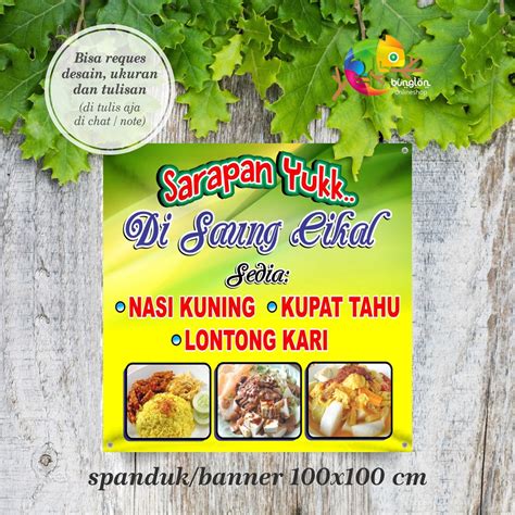 Jual Spanduk Banner Nasi Kuning Kupat Tahu Shopee Indonesia