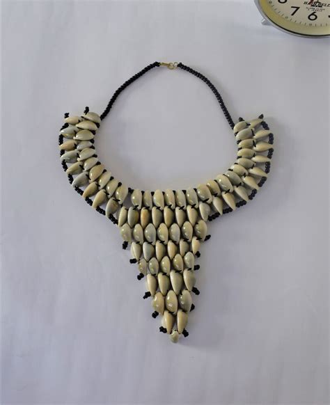 African Handmade Cowrie Shell Necklace Chunky Ethnic Tribal Etsy