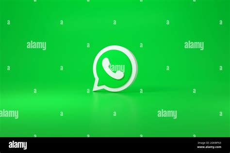 Whatsapp Logo On Green Background 3d Rendering Stock Photo Alamy