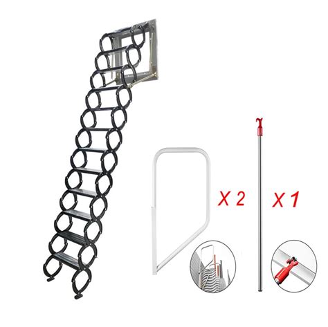 Techtongda Attic Ladder Wall Mounted Retractable Folding Ladder For