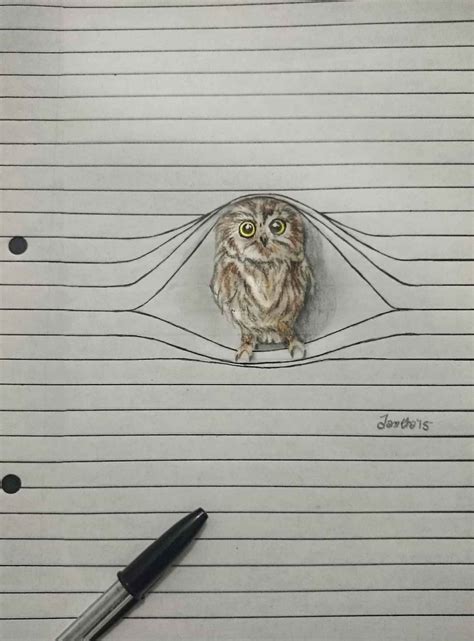 Cute Drawings Show Animals Getting Tangled On The Lines Of Note Paper