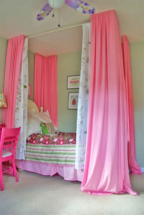 Child canopy bed for bedroom in gray colors. 21 Beautiful Girls' Rooms With Canopy Beds