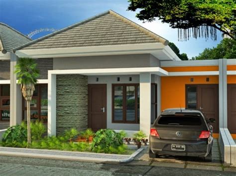 Jenis dan model partisi/sekat ruangan. Contoh gambar desain rumah type 45 tampak depan | Fasade ...