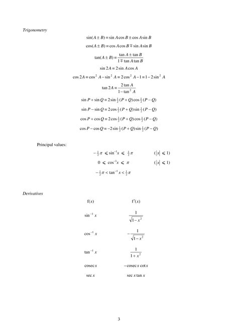 💯 A Level H2 Math Mf26 2022 Maths Formula Sheet And List