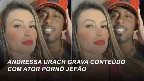 Andressa Urach grava conteúdo com ator pornô Jefão