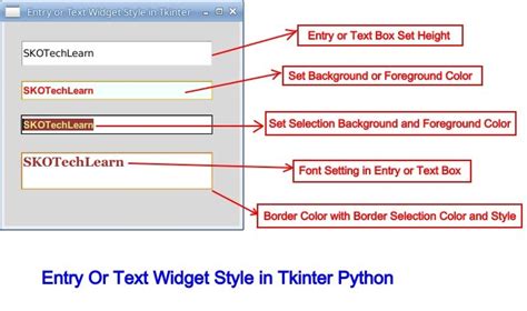 Style And Use Entry Box In Tkinter And Textbox In Tkinter