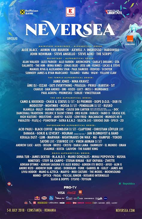 You can also sell your spare neversea tickets on viagogo, and listing tickets is free. Line-up Neversea 2018 (5-8 iulie) - Festival în Cluj