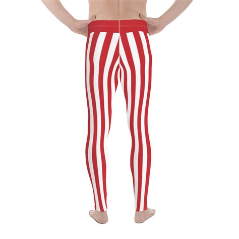 Red And White Vertical Striped Mens Leggings England For Sale