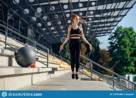 Fitness And Lifestyle Concept Woman Doing Sports Outdoors Girl With